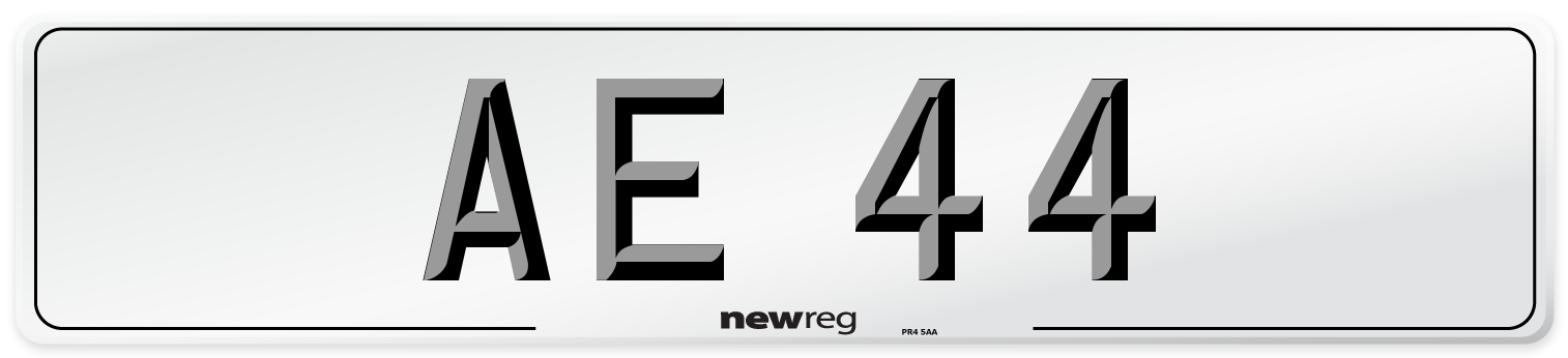 AE 44 Number Plate from New Reg